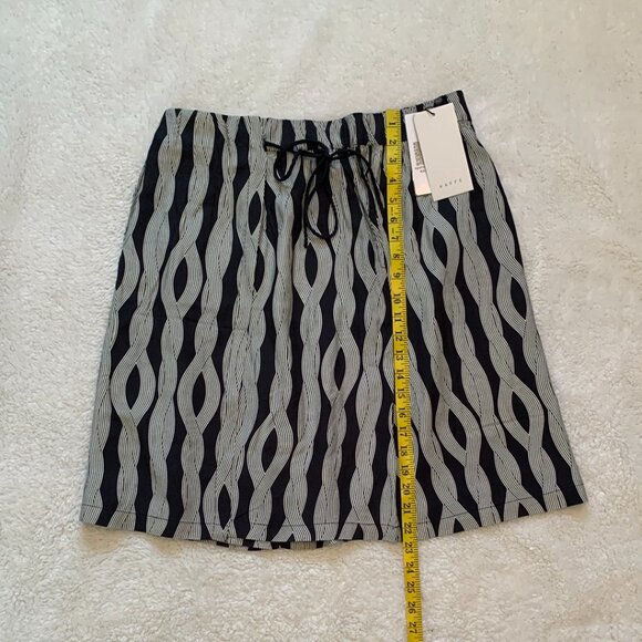 Kaffe KAcarlbie Skirt Womens Sz 42 Black Rope Print Knee Lenght 2 Pockets NWT - Picture 3 of 8